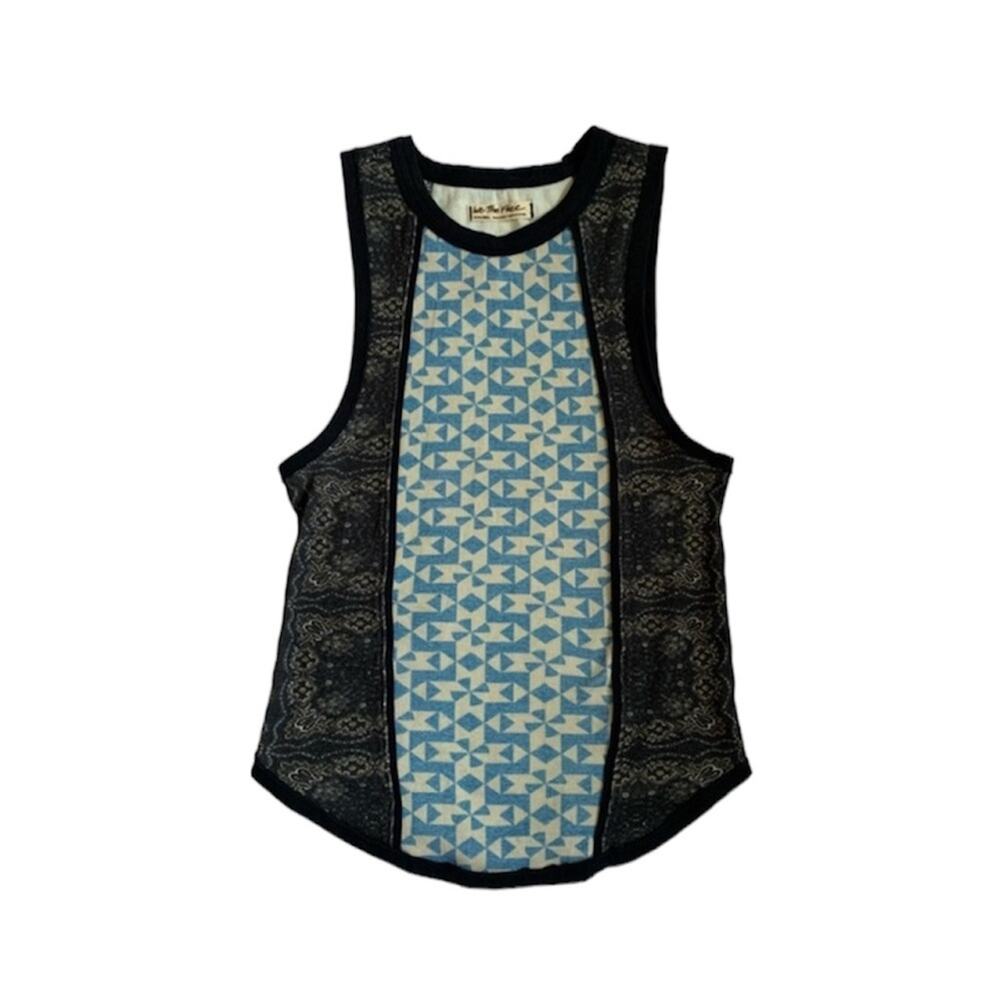 NWT Free People Blue Patterned Tank Top Wmns XS Boho Festival Concert Casual